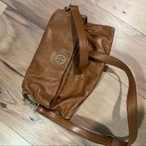 Tan and gold Tory Burch crossbody